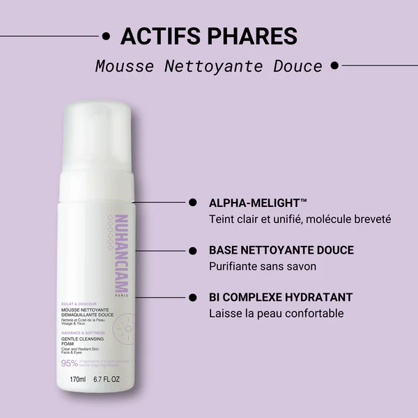 nettoyant-moussant-visage-naturel-sans-savon Nuhanciam – MOUSSE NETTOYANTE DÉMAQUILLANTE DOUCE ÉCLAT ET DOUCEUR - 170ml