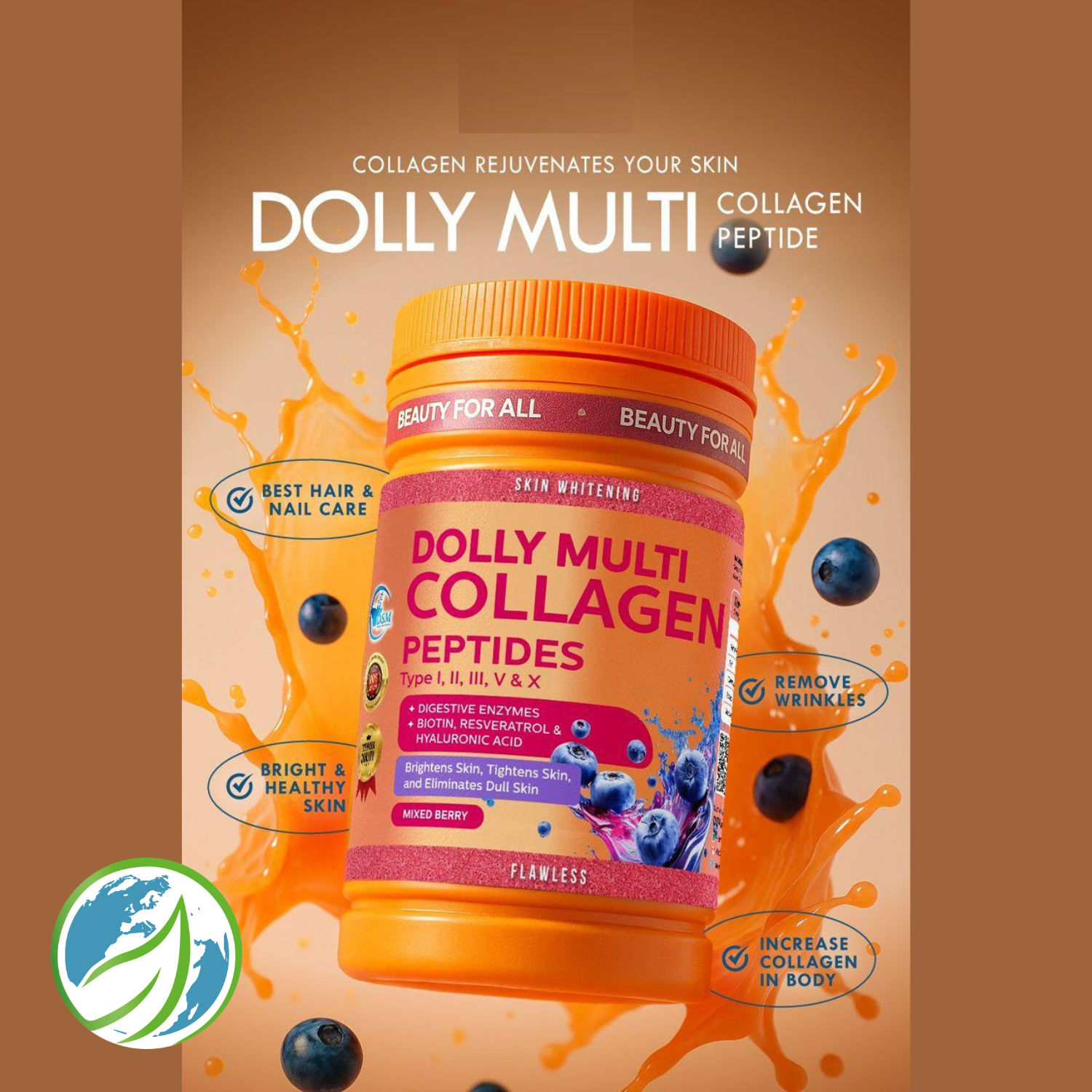 DSM - Dolly Multi Collagen - Poudre Alimentaire Peptides type I, II, III, V & X 900gr DSM - Dolly Multi Collagen - Poudre Alimentaire Peptides type I, II, III, V & X 900gr