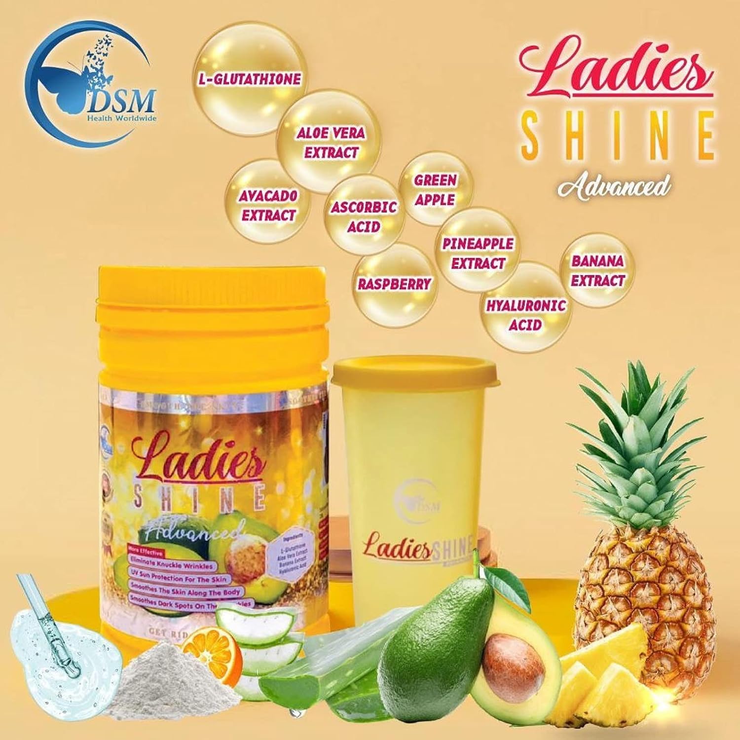 DSM - Lady Shine - Poudre Alimentaire Unifiante et Illuminante 600gr feelnbeauty DSM - Lady Shine - Poudre Alimentaire Unifiante et Illuminante 600gr feelnbeauty
